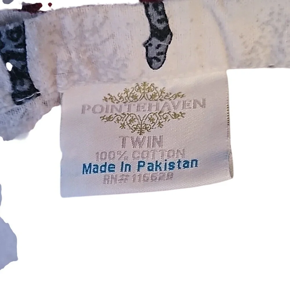 Pointehaven Twin Flannel Sheet Set Northwoods‎ Deer Bear 100% Cotton 180 GSM EUC